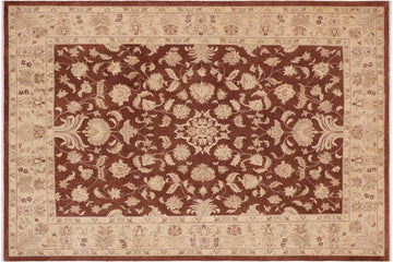 handmade Traditional Kafkaz Chobi Ziegler Brown Tan Hand Knotted RECTANGLE 100% WOOL area rug 10 x 14